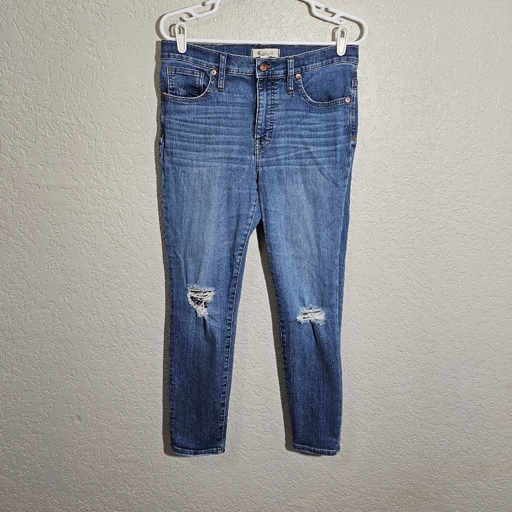 Madewell 9" High Rise Skinny Crop Distressed Jeans